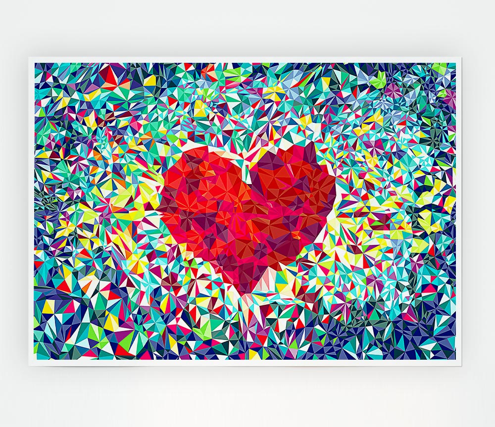 Love Heart Glass Print Poster Wall Art