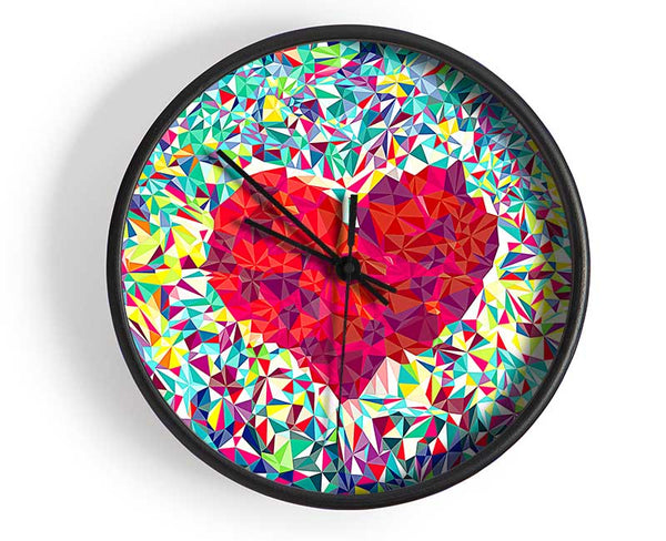 Love Heart Glass Clock - Wallart-Direct UK