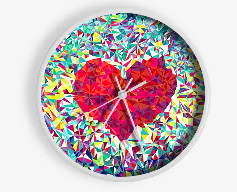 Love Heart Glass Clock - Wallart-Direct UK