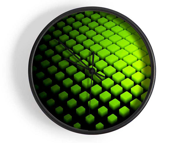 Lime Cubes Clock - Wallart-Direct UK