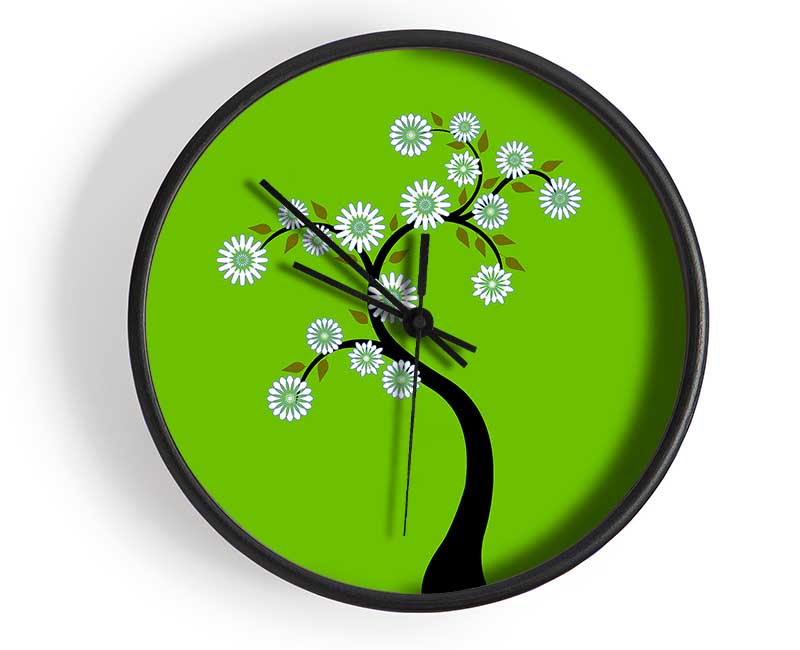 White Flower Tree Clock - Wallart-Direct UK