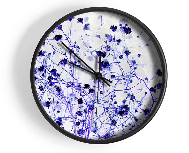 Soft Purple Flowers Clock - Wallart-Direct UK