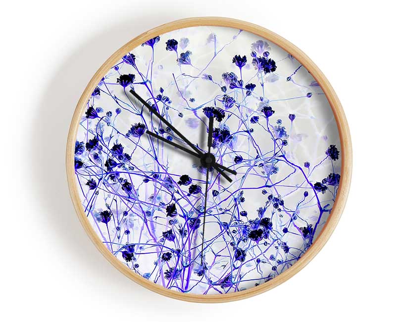 Soft Purple Flowers Clock - Wallart-Direct UK