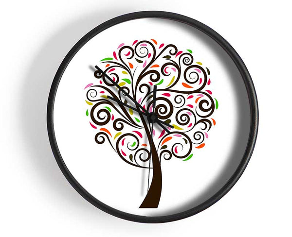 Multi-Coloured Tree Clock - Wallart-Direct UK