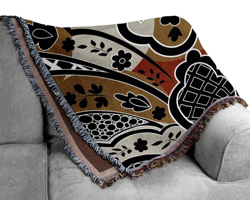 Paisley Leaves Woven Blanket