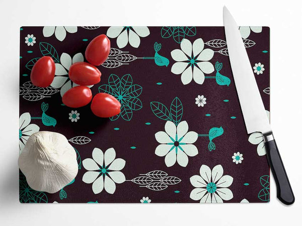 Daisy Face Glass Chopping Board