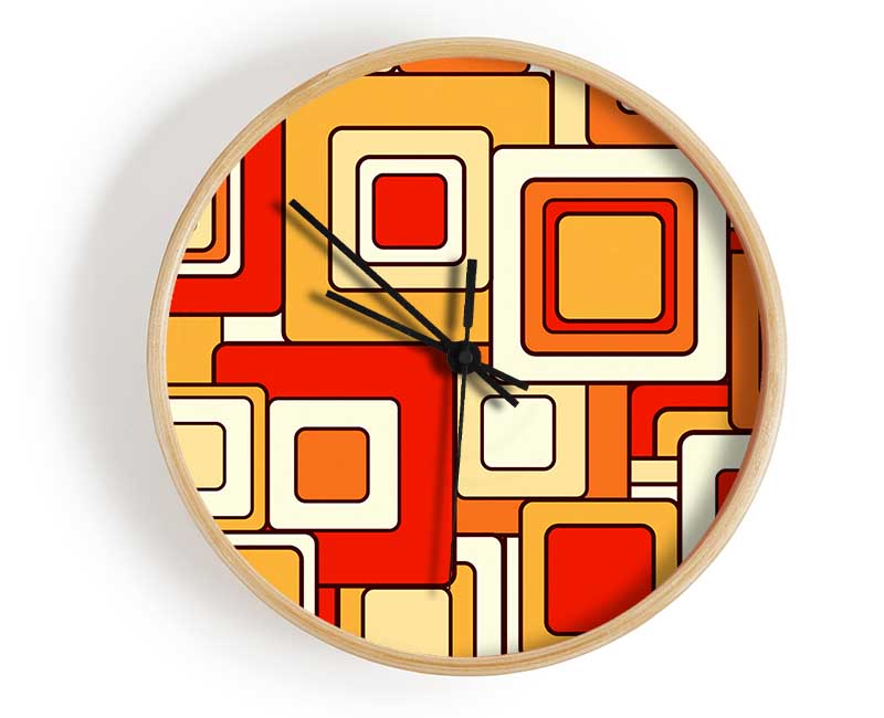 Psychedelic Orange Clock - Wallart-Direct UK