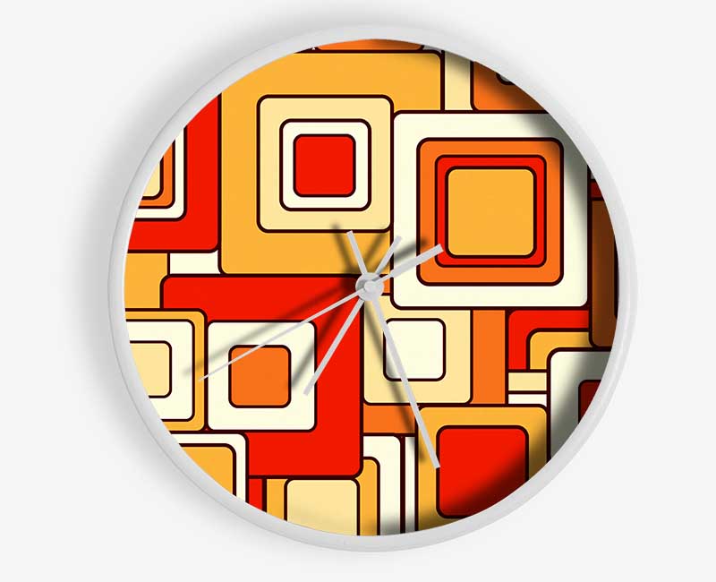 Psychedelic Orange Clock - Wallart-Direct UK