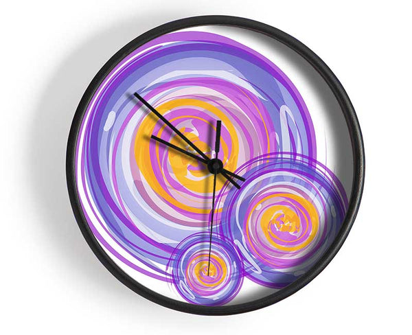 Trio Of Swirls Clock - Wallart-Direct UK