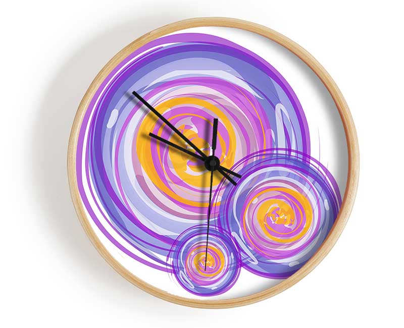 Trio Of Swirls Clock - Wallart-Direct UK