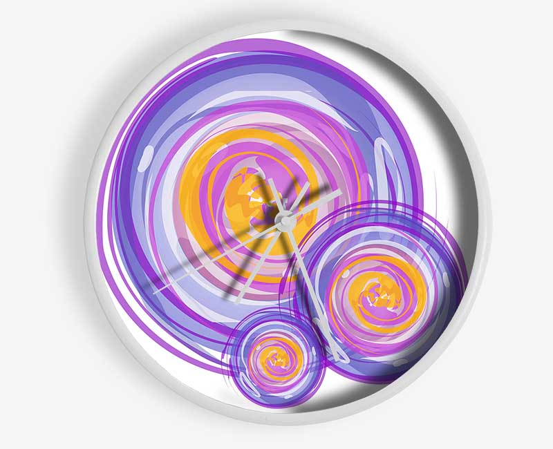 Trio Of Swirls Clock - Wallart-Direct UK