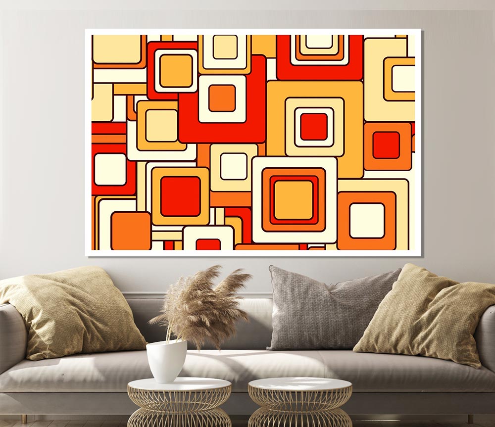 The Square Root Orange Print Poster Wall Art
