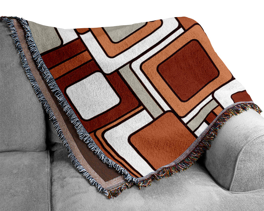 The Square Root Orange Woven Blanket