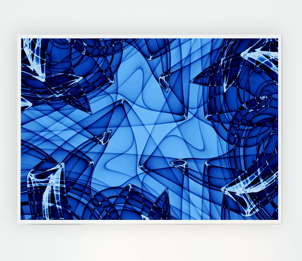 Blue Glass Print Poster Wall Art