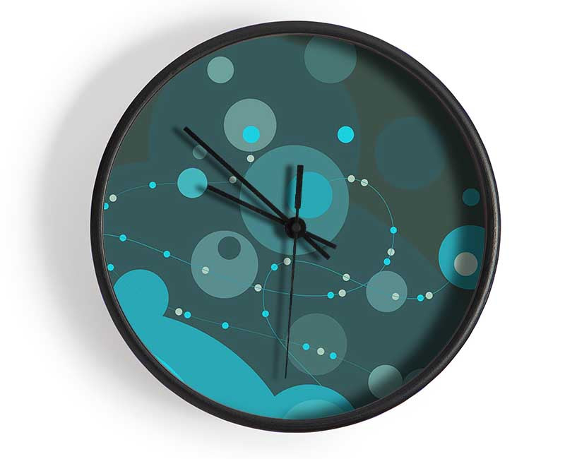 Turquoise Splash Clock - Wallart-Direct UK