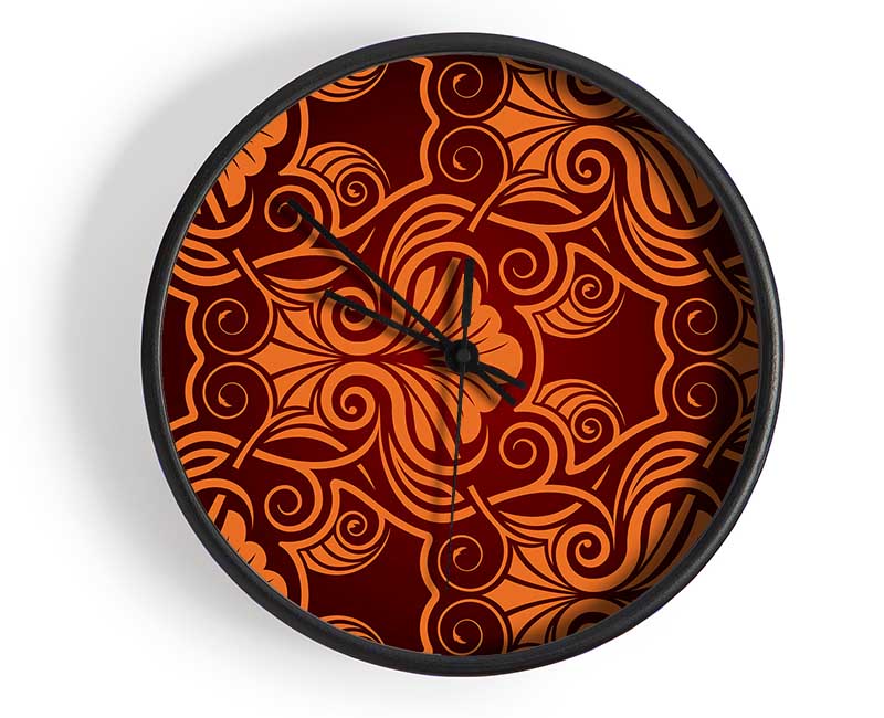 Symmetrical Reds Clock - Wallart-Direct UK