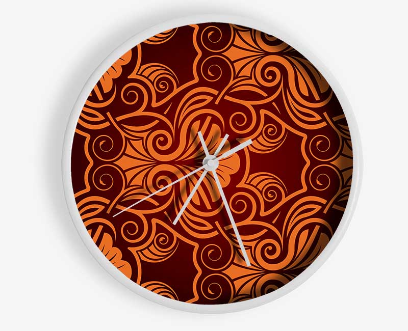 Symmetrical Reds Clock - Wallart-Direct UK