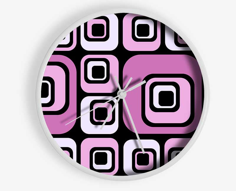 Squareness Of Pink Clock - Wallart-Direct UK