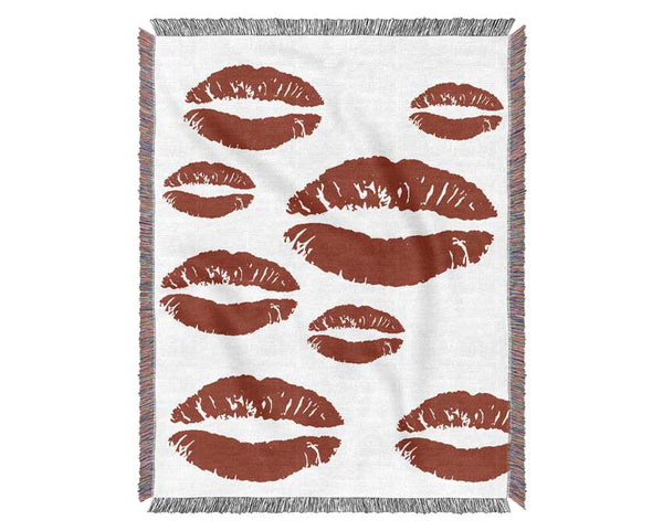 Red Lips Galore Woven Blanket