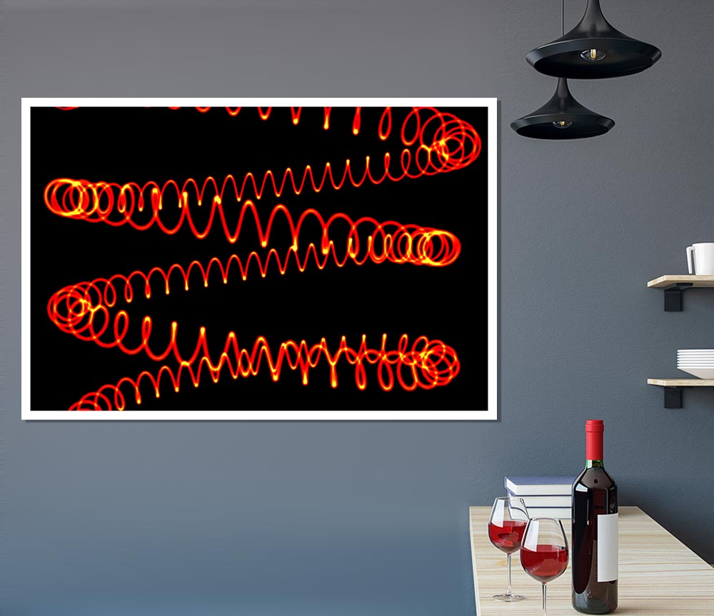 Electric Red Print Poster Wall Art