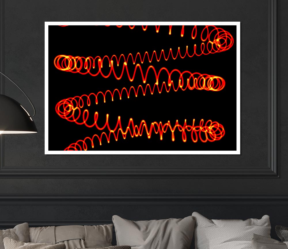 Electric Red Print Poster Wall Art