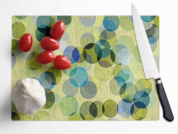 Over Lapping Bubbles Glass Chopping Board