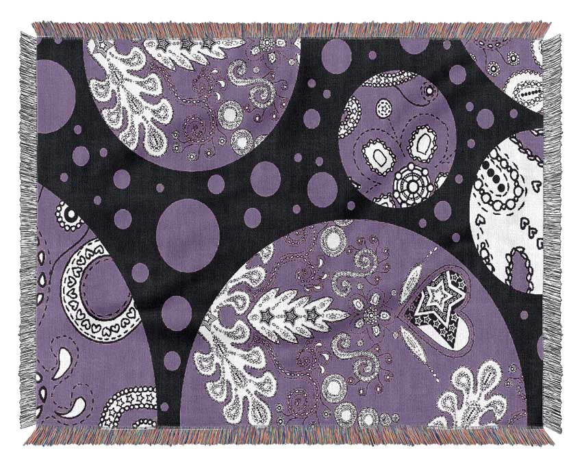 Planets Purple Woven Blanket