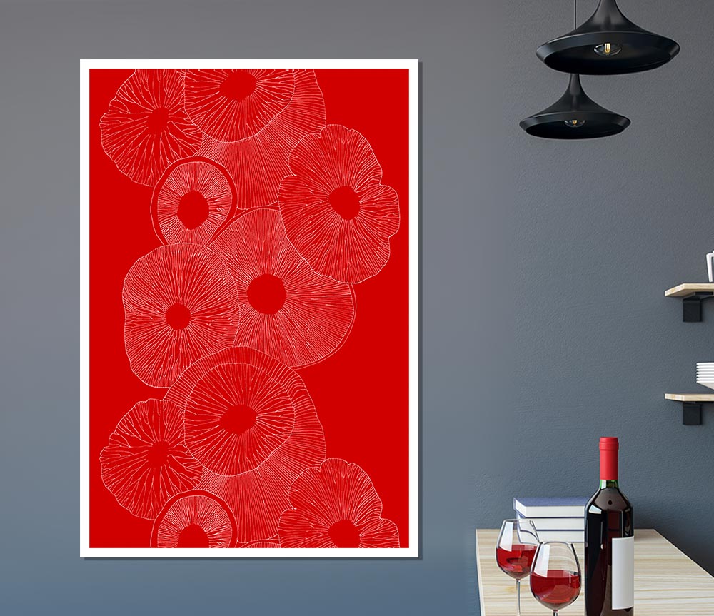 Intertwine Red Print Poster Wall Art