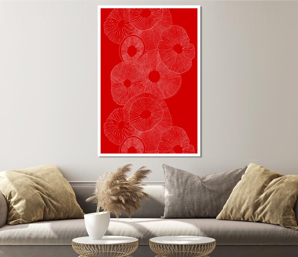 Intertwine Red Print Poster Wall Art