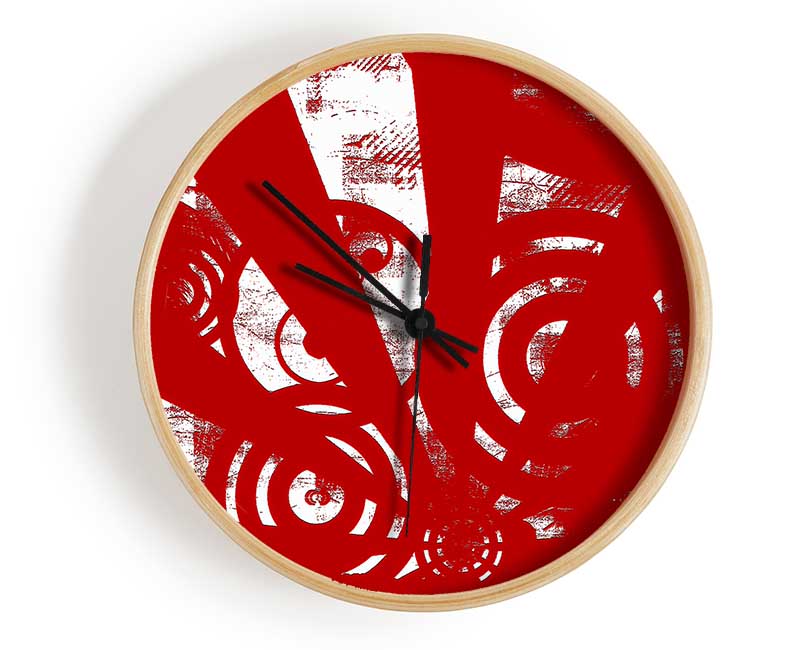 Shaft Of Light Red Clock - Wallart-Direct UK