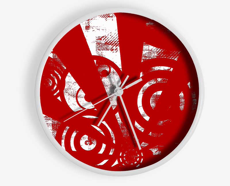 Shaft Of Light Red Clock - Wallart-Direct UK