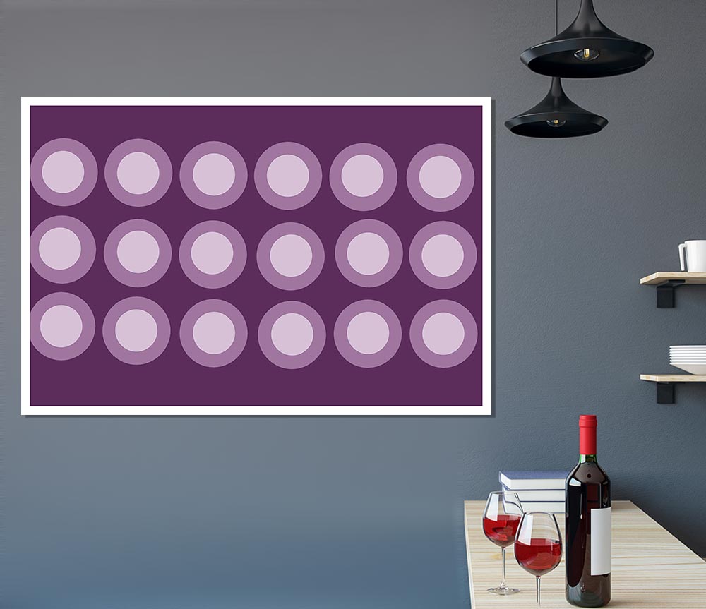Circles Of Light Lilac On Lilac Print Poster Wall Art