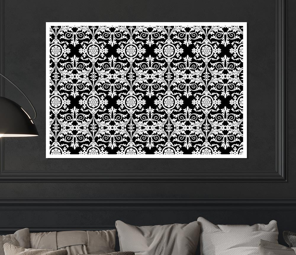 Confusion White On Black Print Poster Wall Art