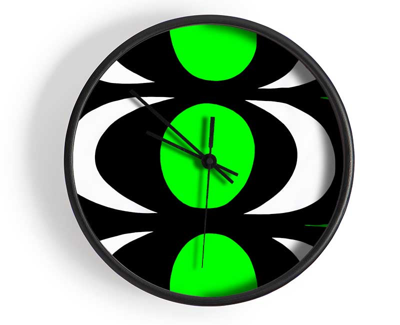 Space In Time Lime Green Clock - Wallart-Direct UK