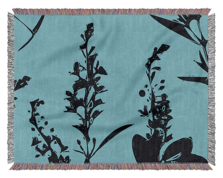 Freshness Of Beauty Aqua Black Woven Blanket