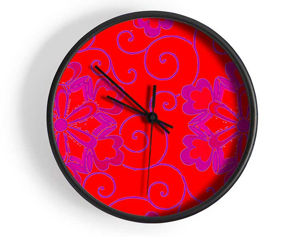 Red Decoration Clock - Wallart-Direct UK