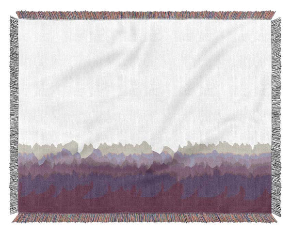 Abstract Ocean Lilac On White Woven Blanket