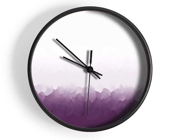 Abstract Ocean Lilac On White Clock - Wallart-Direct UK