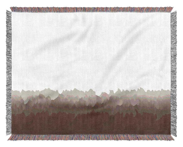 Abstract Ocean Beige On White Woven Blanket