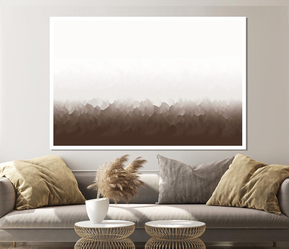 Abstract Ocean Beige On White Print Poster Wall Art