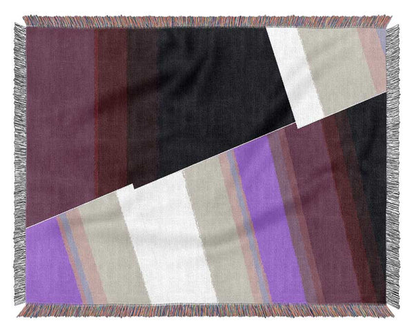Half Cut Purple Woven Blanket