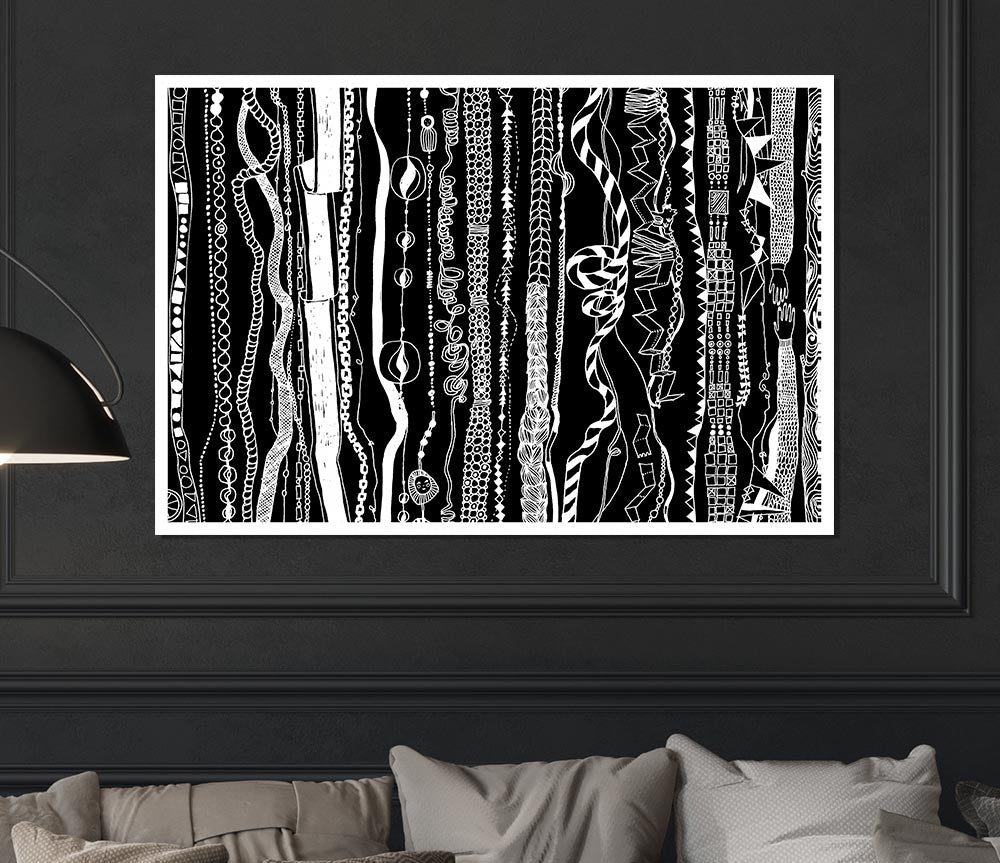 White And Black Vertical Print Poster Wall Art
