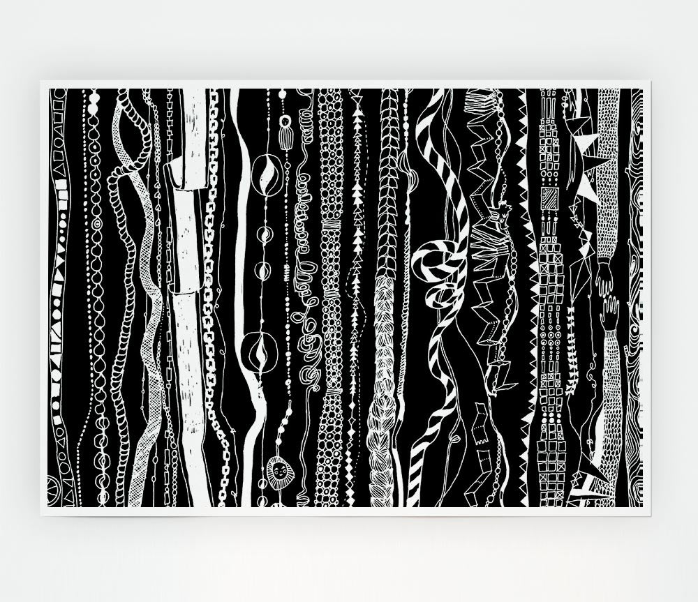 White And Black Vertical Print Poster Wall Art