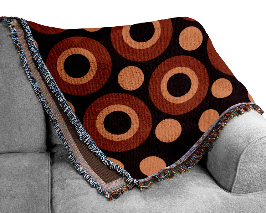 Intermediate Circles Orange Woven Blanket
