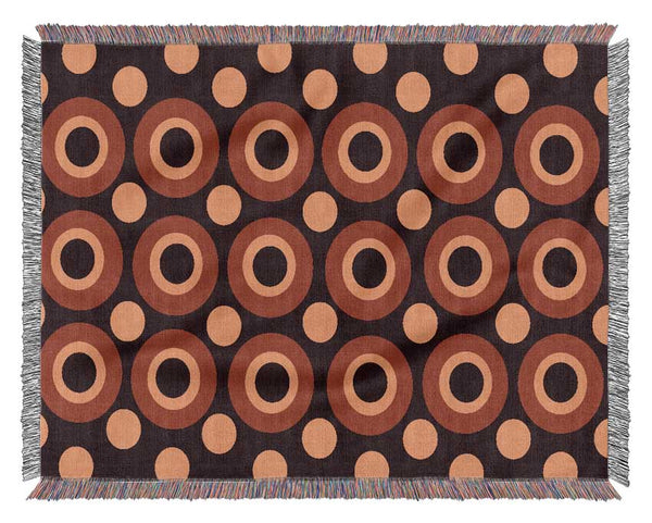 Intermediate Circles Orange Woven Blanket