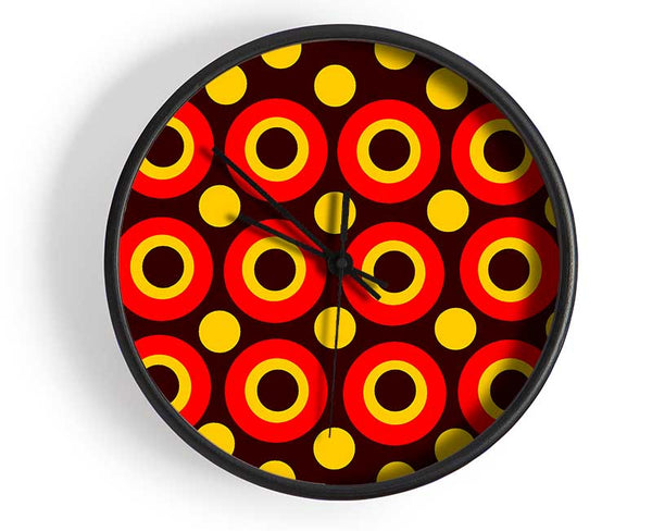 Intermediate Circles Orange Clock - Wallart-Direct UK