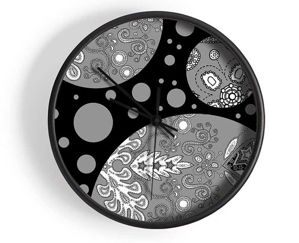 Planets Grey Clock - Wallart-Direct UK