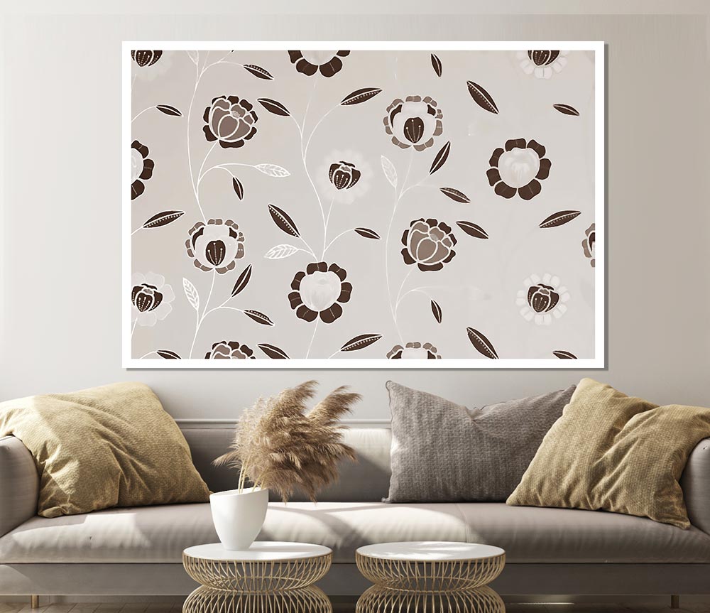 Evolution Of The Seed Beige Print Poster Wall Art