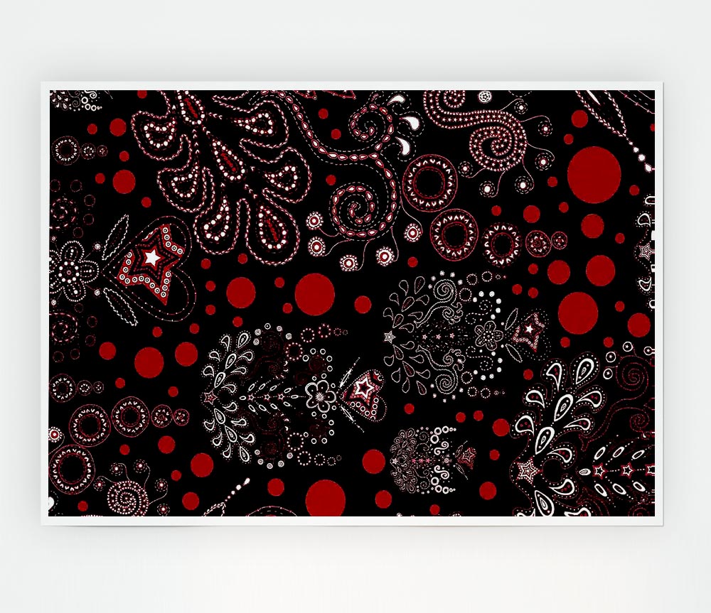 Bloom Explosion Red Print Poster Wall Art