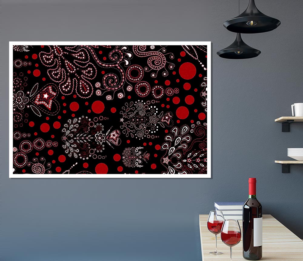Bloom Explosion Red Print Poster Wall Art